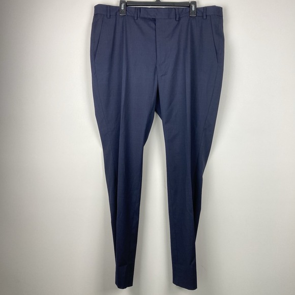 Kenneth Cole Reaction Mens Dress‎ Pants 40Wx32L Plaid Navy E04552 - Picture 3 of 5